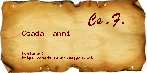 Csada Fanni névjegykártya